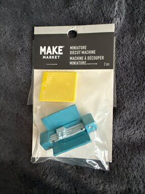 Miniature Diecut Machine 2 Pc Set Decorative Make Market Turquoise & Yellow